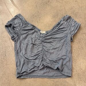 Women's Blue Ruched Top